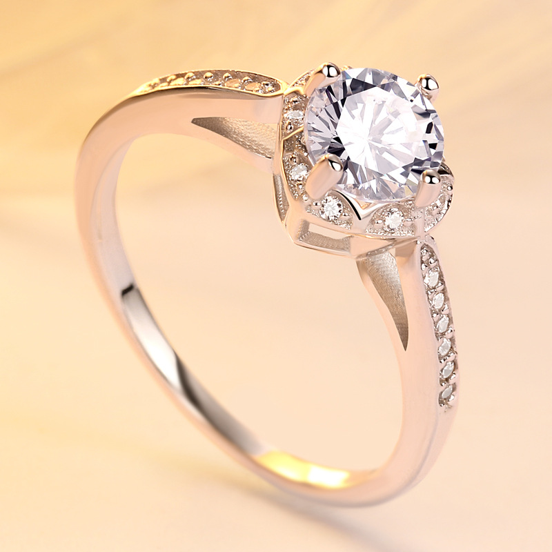 Heart Round Cut Sterling Silver Ring-TL-Juri Elle