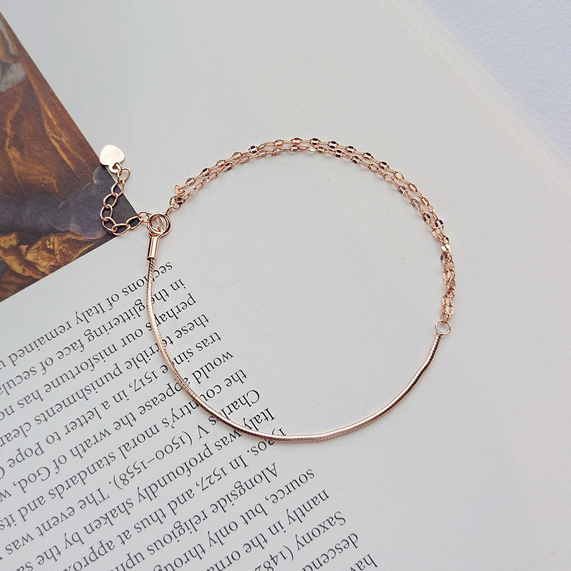 Classic Elegant Sterling Silver Plated Rose Gold Bracelet
