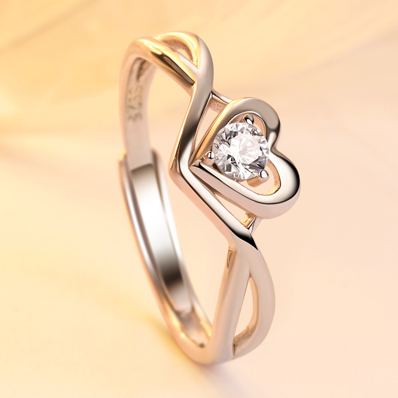 Heart Love Round Cut Sterling Silver Ring For Women-TL-Juri Elle