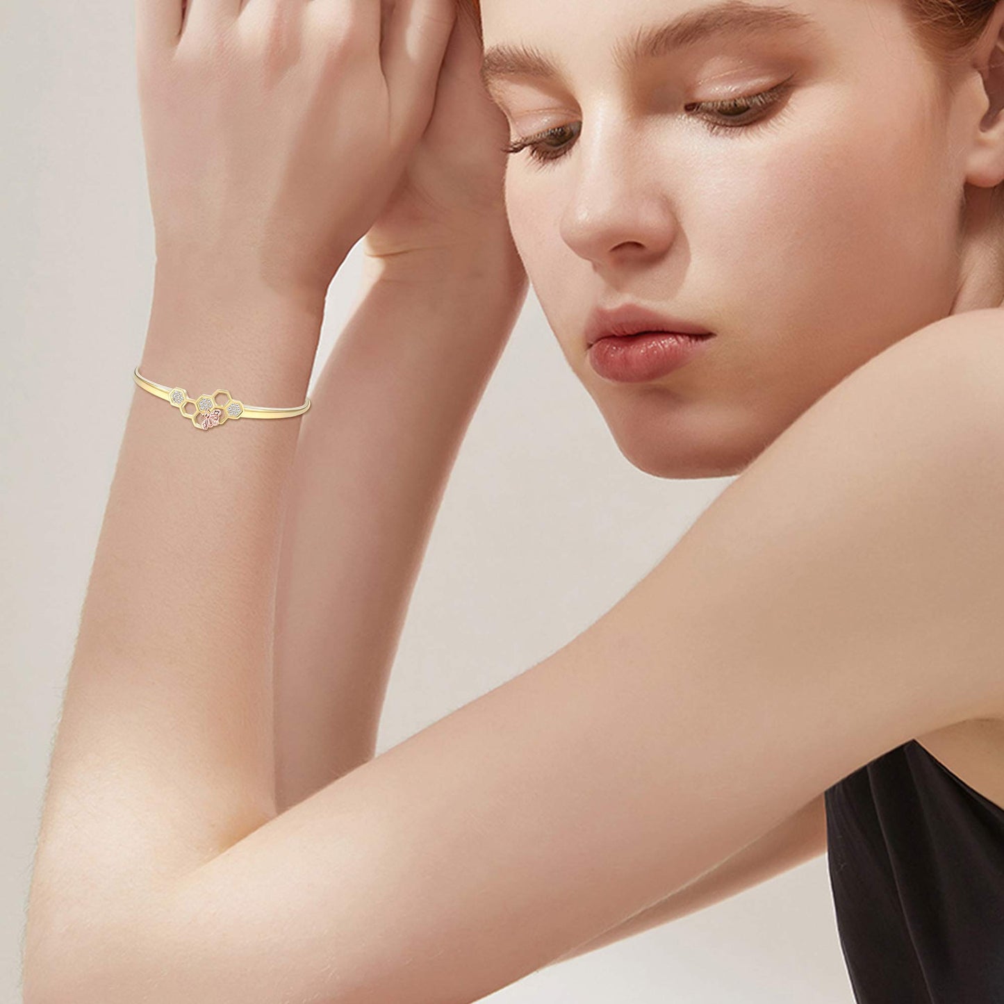Bee Bracelet Open Bangles Adjustable Chain