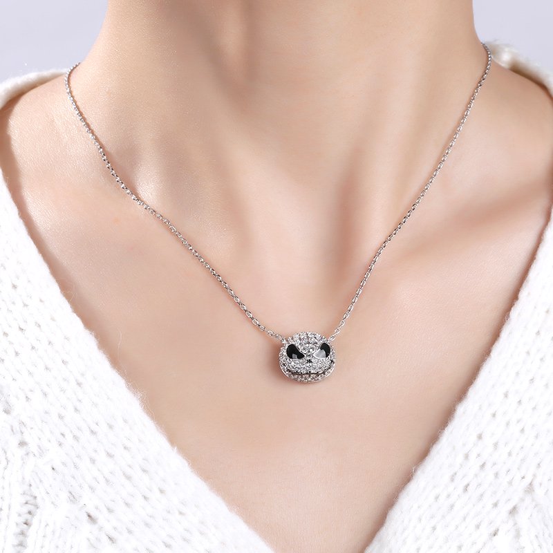 "Pumpkin King" "Jack Skull"Sterling Silver Skull Necklace-JE-Juri Elle