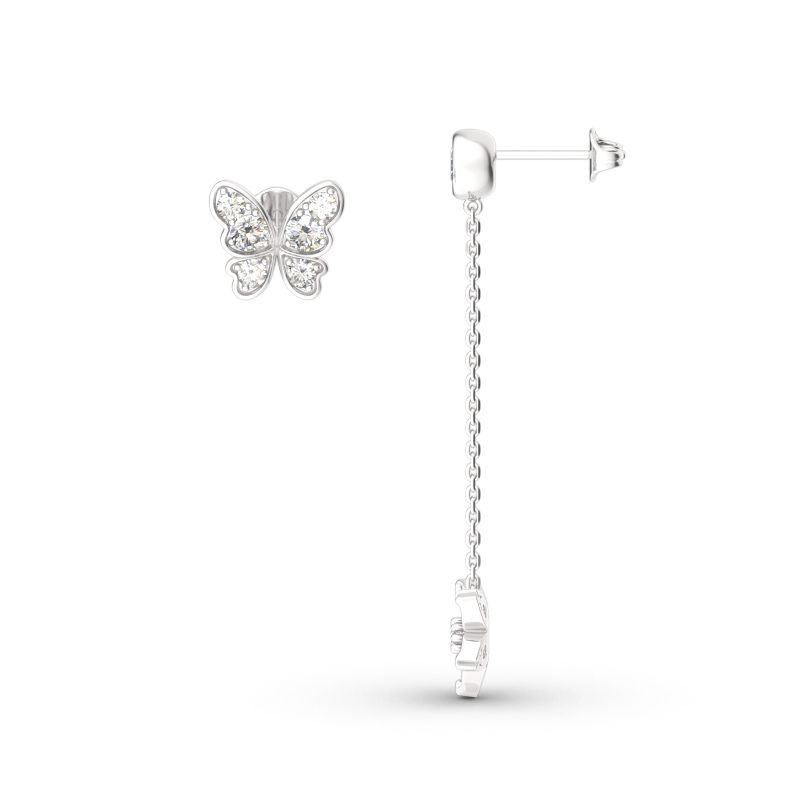 Butterfly Sterling Silver Mismatched Earrings-JE-Juri Elle