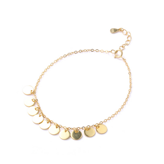 Modern Golden Wafer Sterling Silver Plated Gold Bracelet