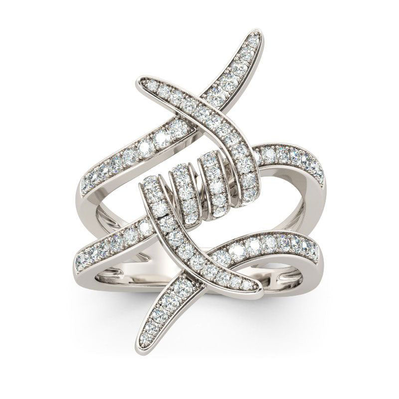 Entangled Sterling Silver Cocktail Ring-JE-Juri Elle