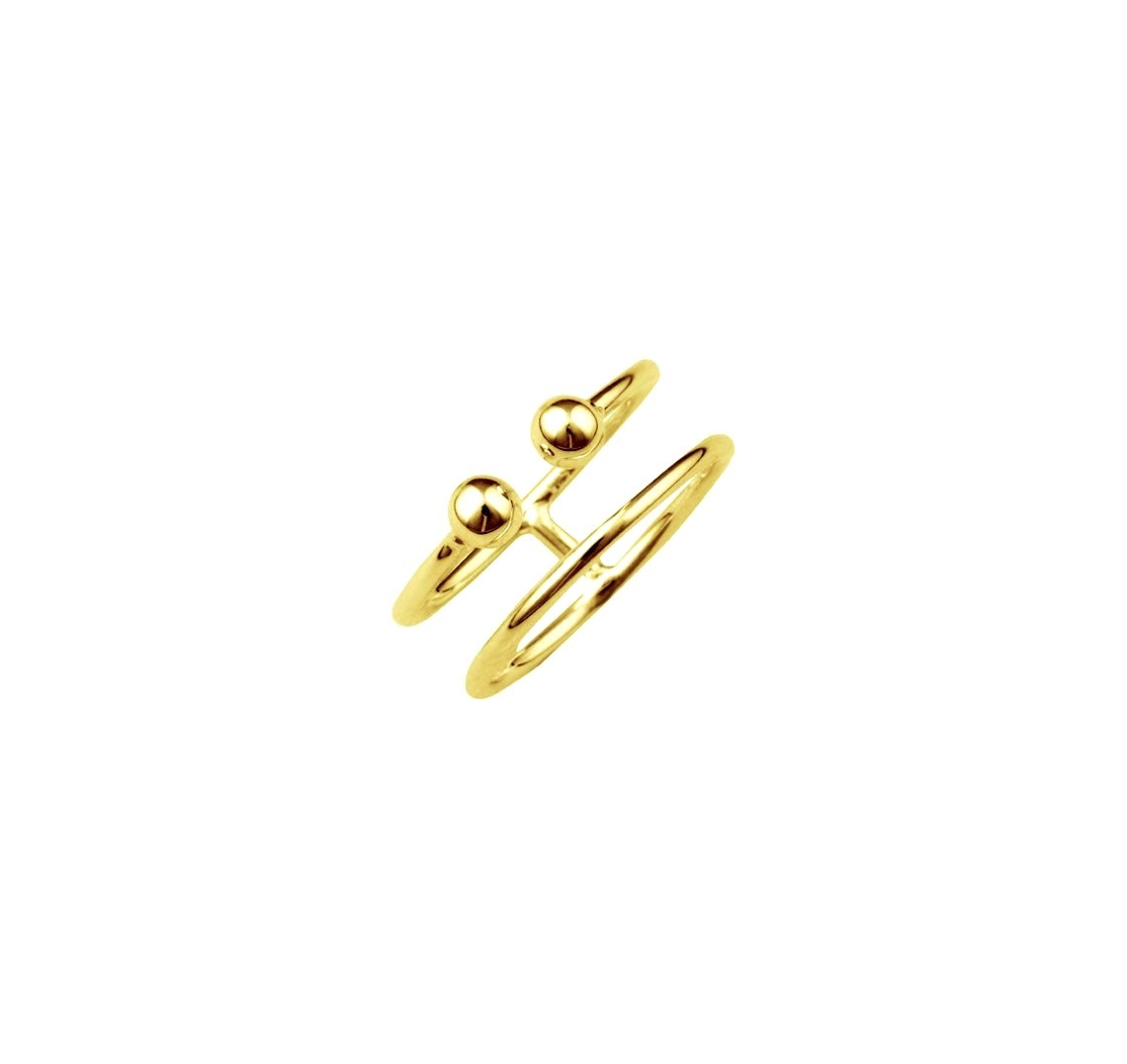 Double Band Ball Ring Gold-J&CO-Juri Elle