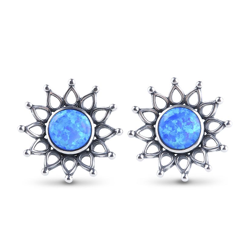 Sunflower Opal Stud Earrings-JE-Juri Elle
