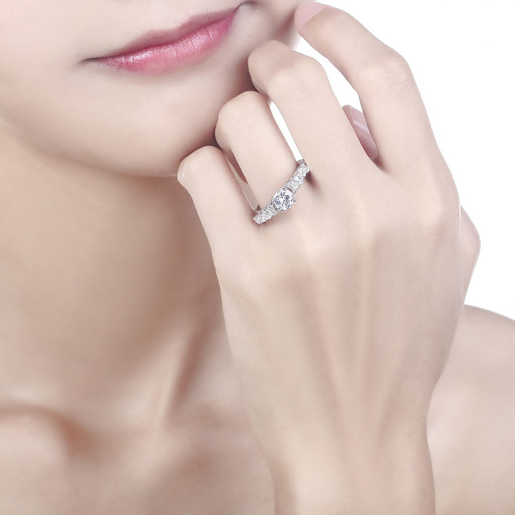 Fairy Round Cut Sterling Silver Ring-ZX-Juri Elle