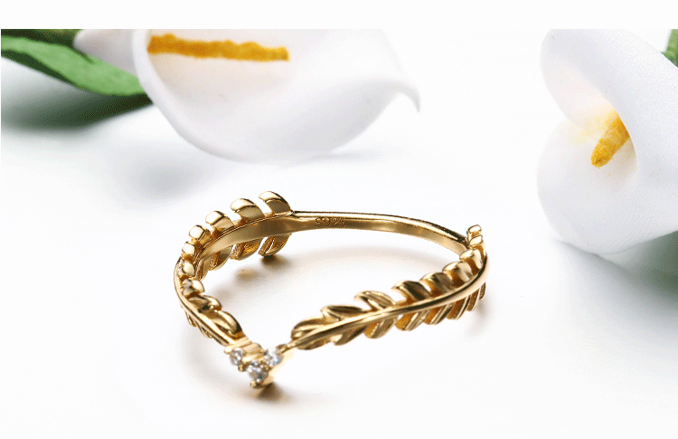 Feather Shape Vintage Sterling Silver Ring