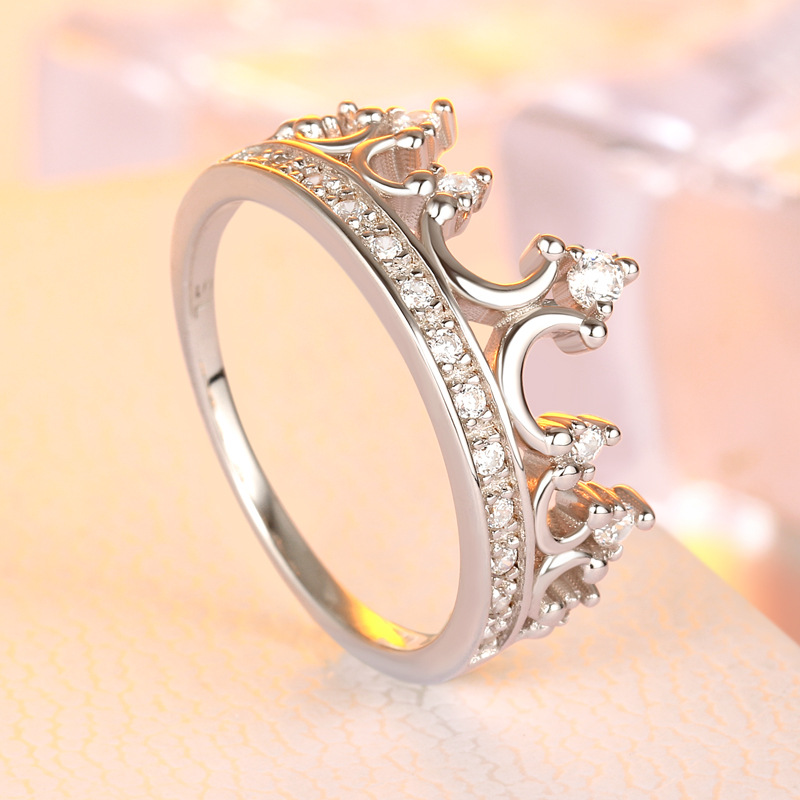 Queen Crown Round Sterling Silver Ring-TL-Juri Elle
