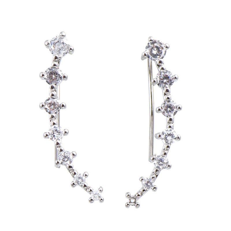 Simple Classic Sterling Silver Earrings Climbers-JE-Juri Elle
