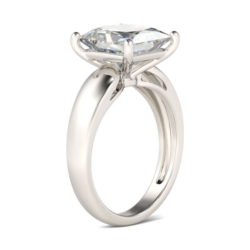 Solitaire Princess Cut Sterling Silver Ring-JE-Juri Elle