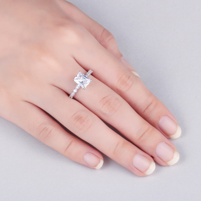 Fashion Princess Cut Sterling Silver Ring-TL-Juri Elle