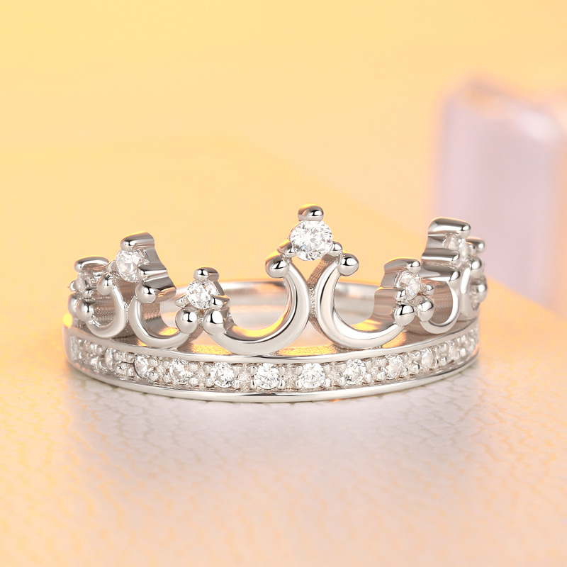 Queen Crown Round Sterling Silver Ring-TL-Juri Elle