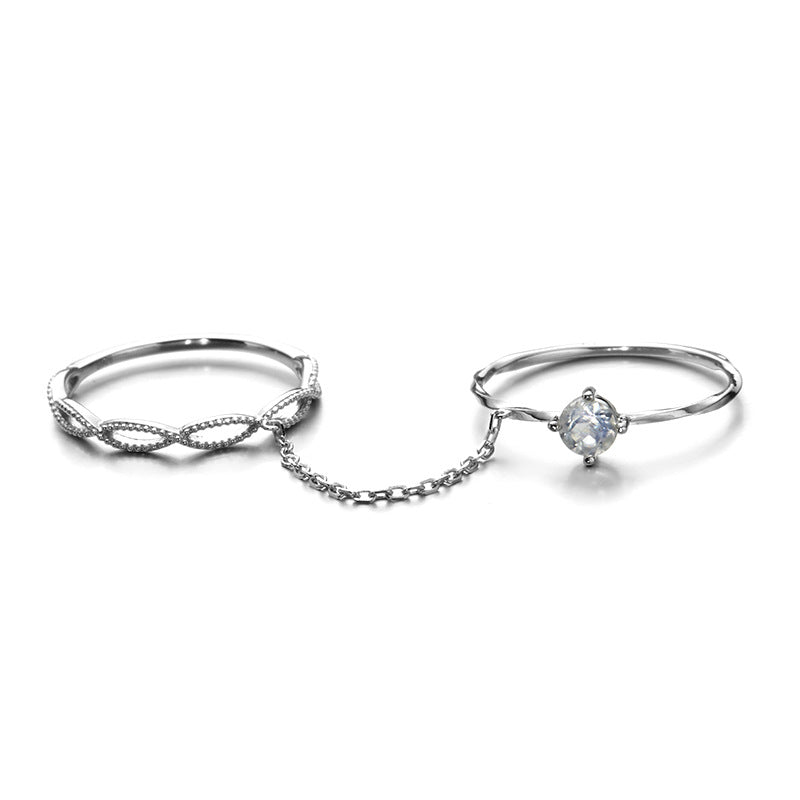 Moonstone Stackable Sterling Silver Ring-DL-Juri Elle