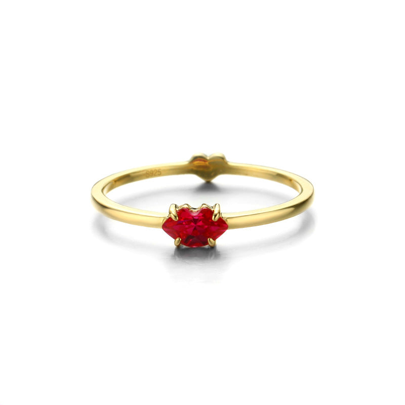Red Heart Sterling Silver Ring-DL-Juri Elle