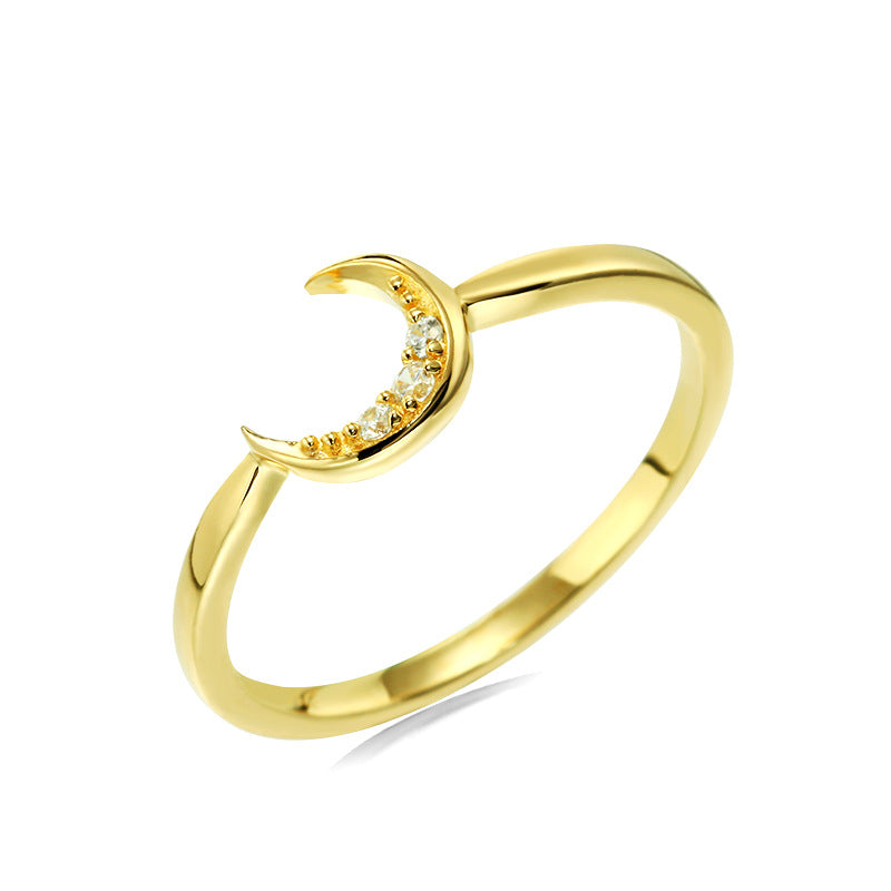 Star And Moon Sterling Silver Ring Set-DL-Juri Elle