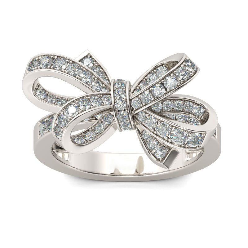 Bowknot Sterling Silver Cocktail Ring-JE-Juri Elle