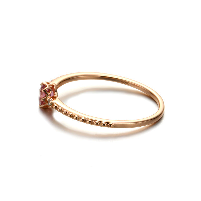 Tourmaline Stone Sterling Silver Ring-DL-Juri Elle