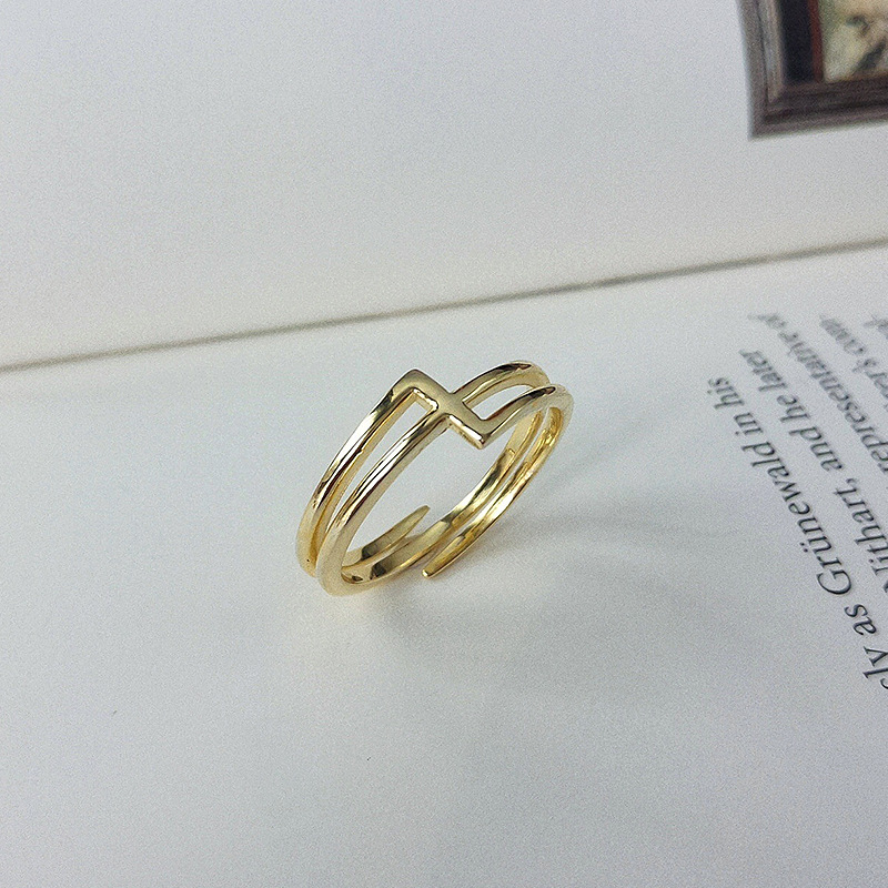Interlaced Stackable Sterling Silver Plated Gold Ring