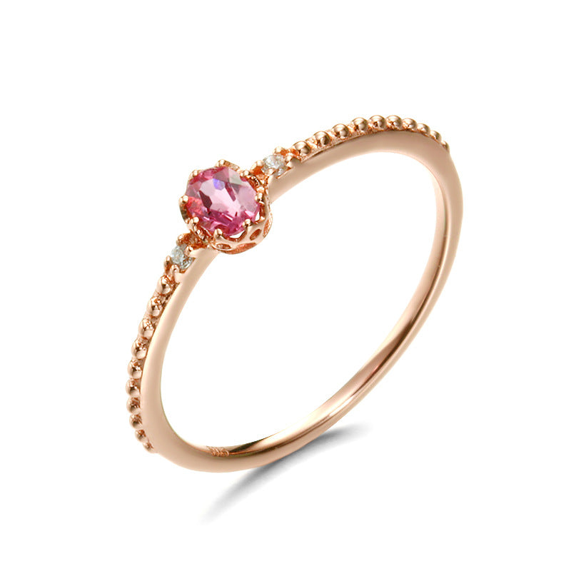 Tourmaline Stone Sterling Silver Ring-DL-Juri Elle