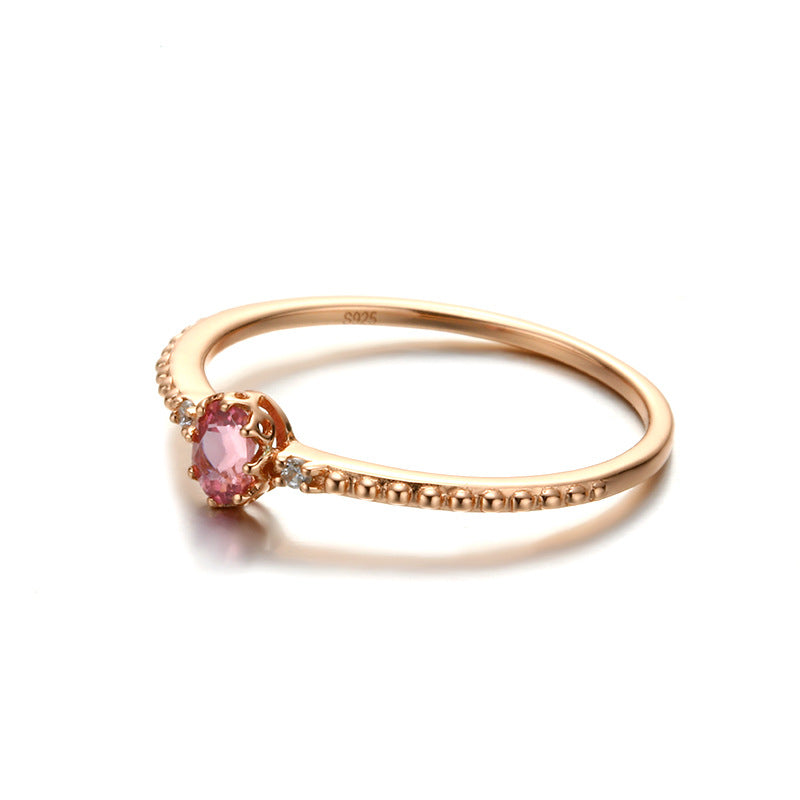 Tourmaline Stone Sterling Silver Ring-DL-Juri Elle