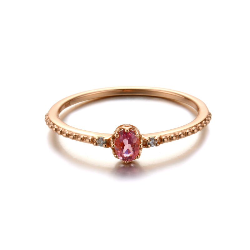 Tourmaline Stone Sterling Silver Ring-DL-Juri Elle
