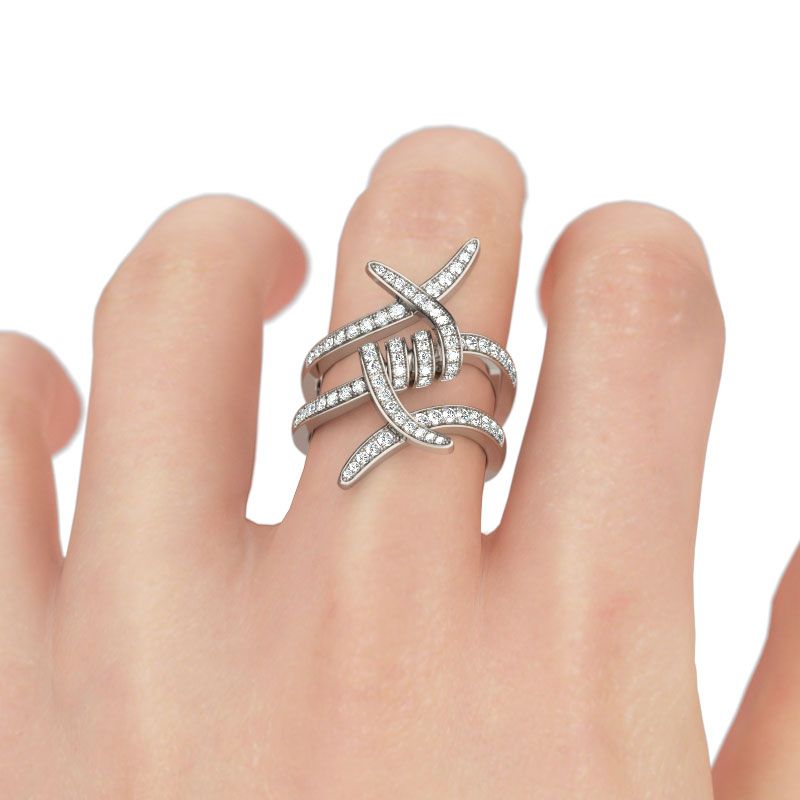 Entangled Sterling Silver Cocktail Ring-JE-Juri Elle