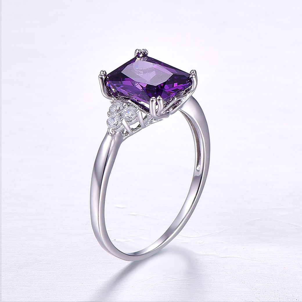 Classic Cushion Cut Sterling Silver Ring-ZX-Juri Elle