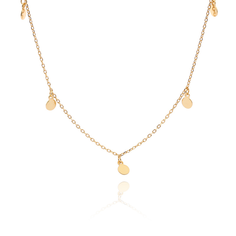Classic Wafer Sterling Silver Plated Gold Necklace