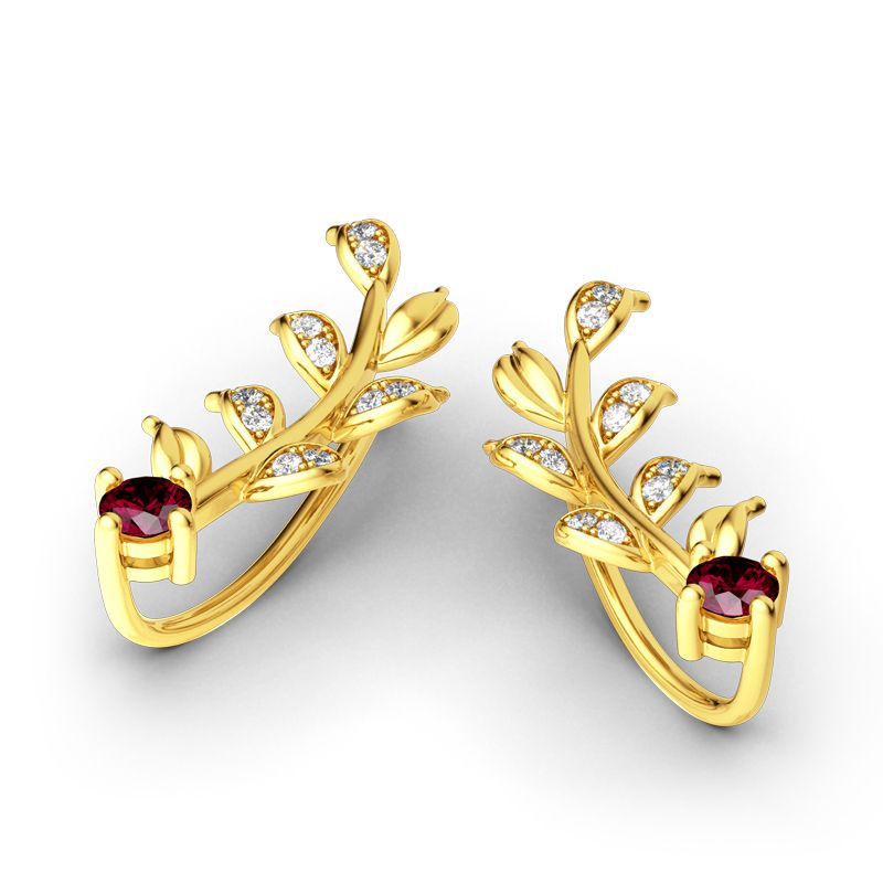 Golden Leaves Earring Climber-JE-Juri Elle