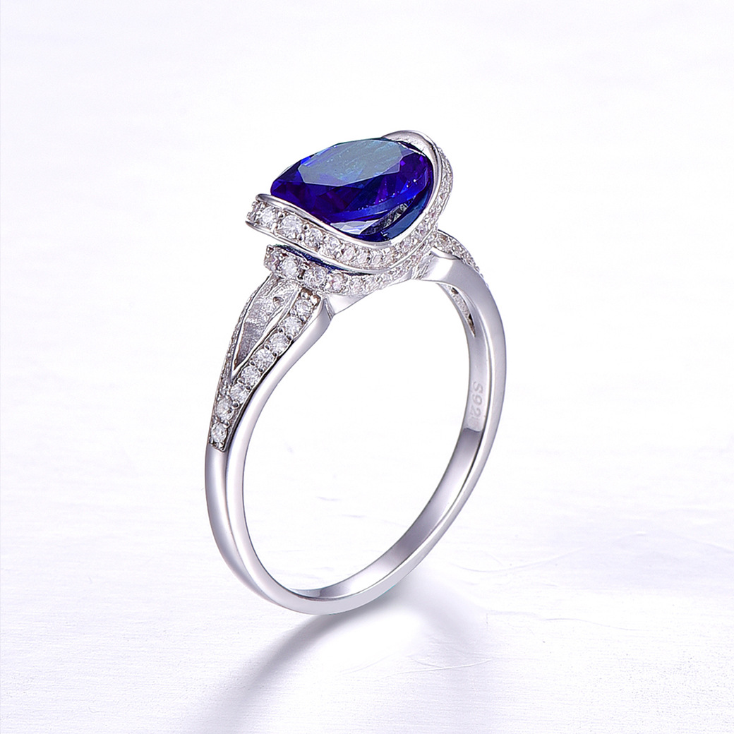 Halo Round Cut Sterling Silver Ring-ZX-Juri Elle