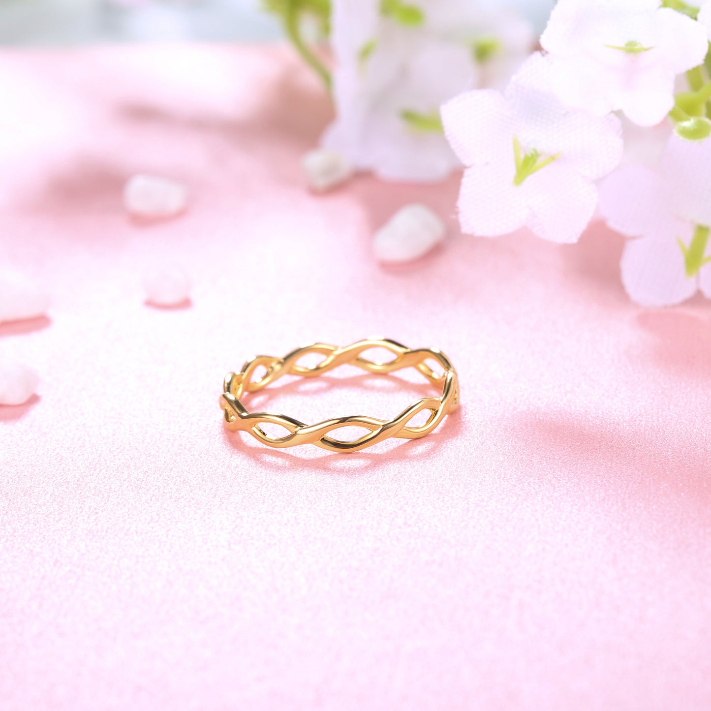 Braided Skinny Ring Gold