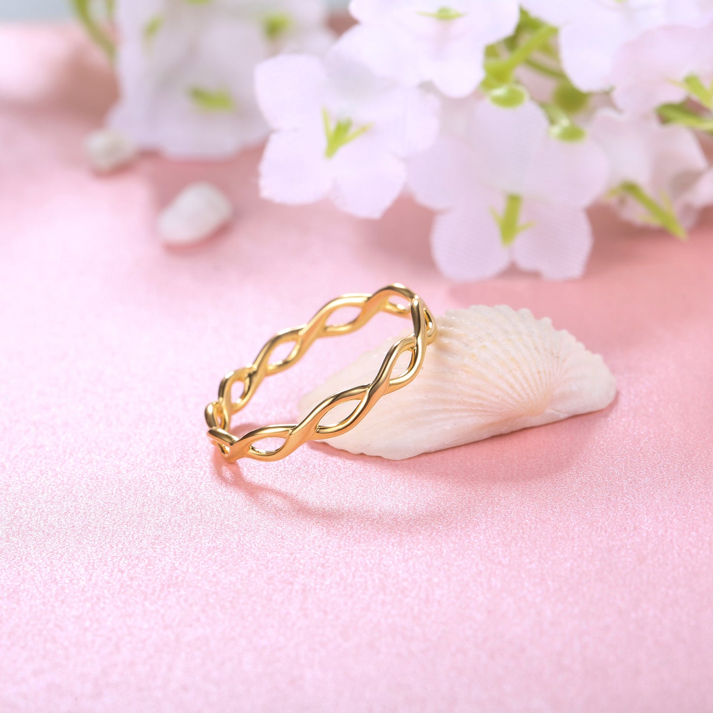 Braided Skinny Ring Gold