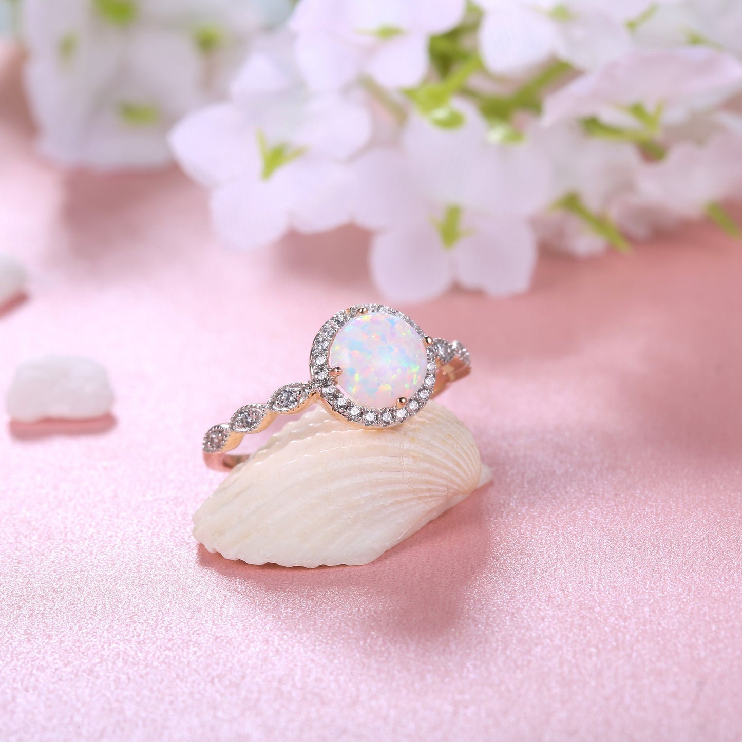 Bague Pierre de Lune avec Diamants - Mirth