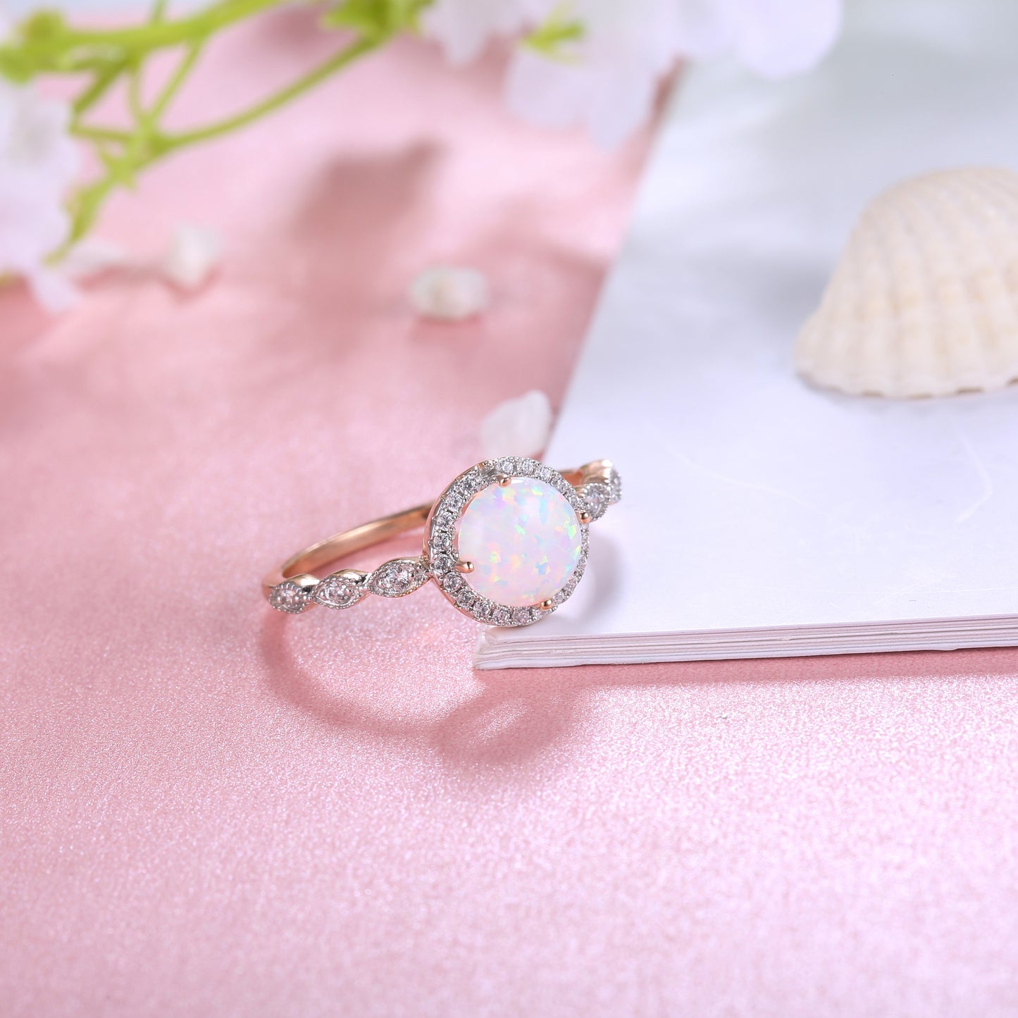 Bague Pierre de Lune avec Diamants - Mirth