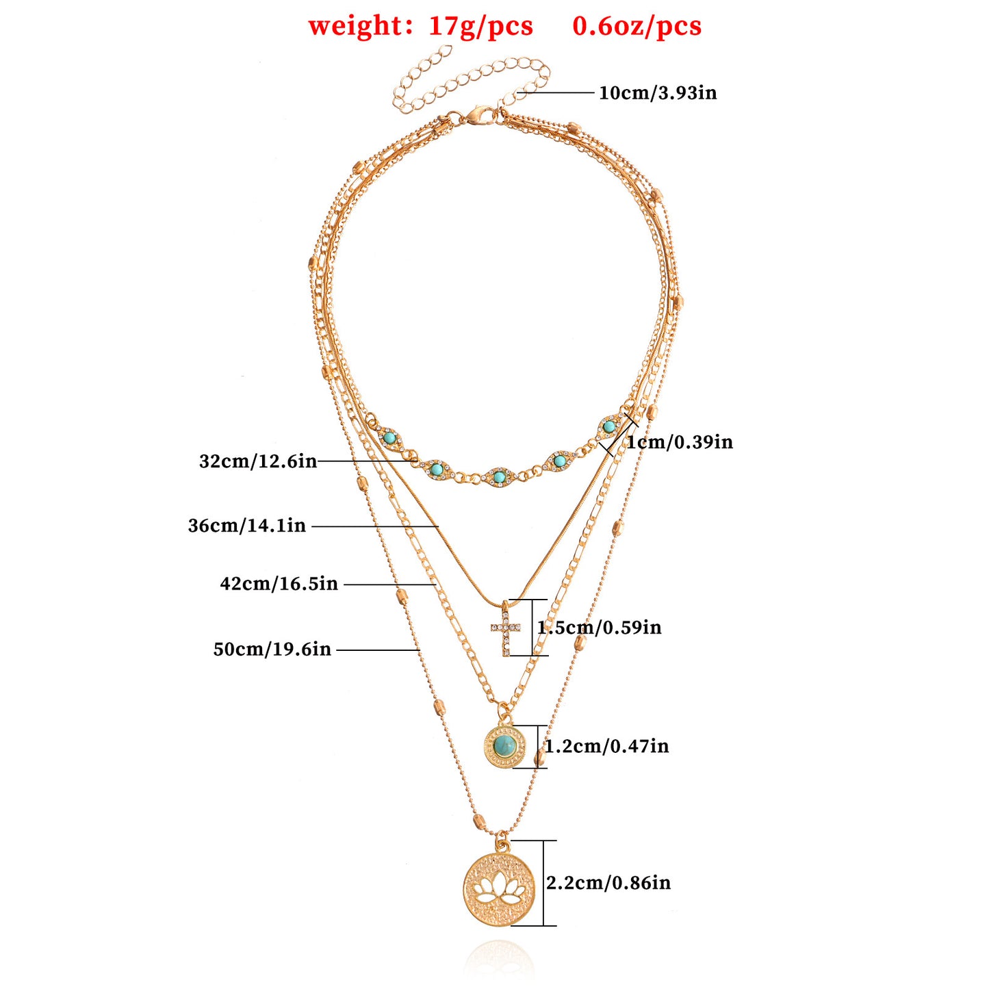 Bohemian Hollowed-out Flower Necklace With Diamond Cross