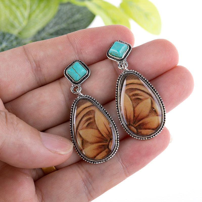 Bohemian Silver Turquoise Earrings