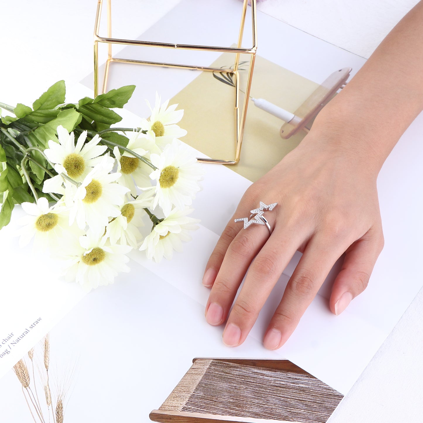 Abstract Star Ring
