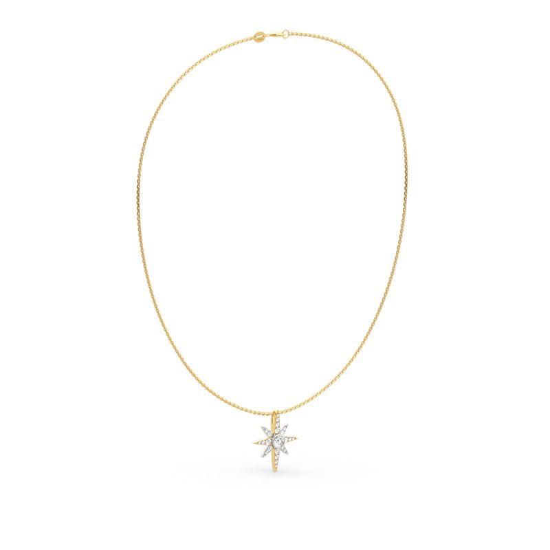 Two Tone Star Sterling Silver Necklace-JE-Juri Elle