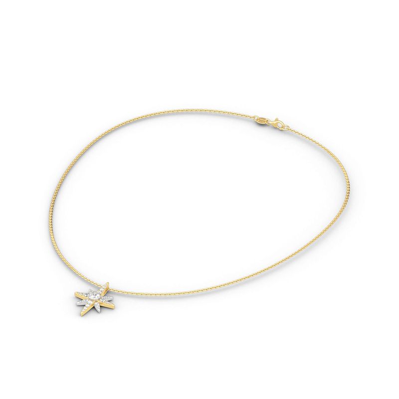 Two Tone Star Sterling Silver Necklace-JE-Juri Elle