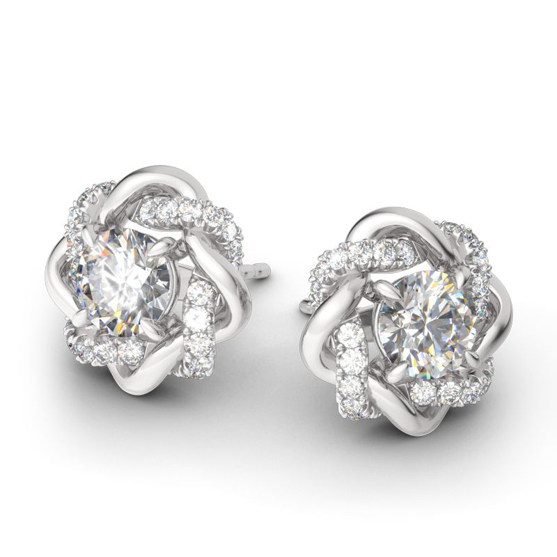 Knot of Love Sterling Silver Stud Earrings-JE-Juri Elle