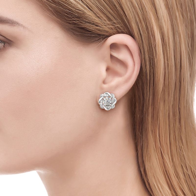 Knot of Love Sterling Silver Stud Earrings-JE-Juri Elle