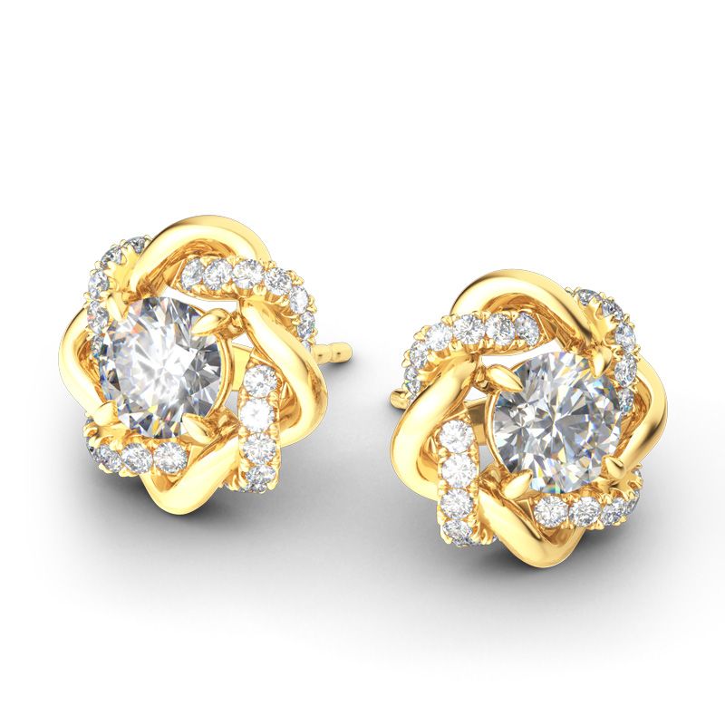 Knot of Love Sterling Silver Stud Earrings-JE-Juri Elle