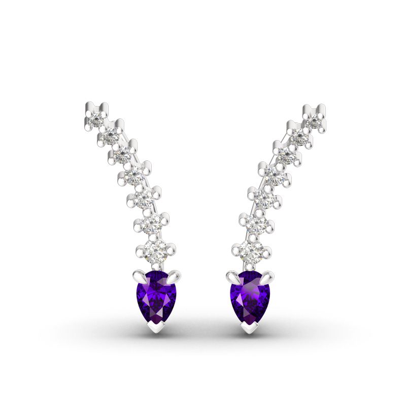 Royal Amethyst Climber Earrings-JE-Juri Elle