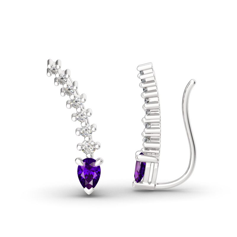 Royal Amethyst Climber Earrings-JE-Juri Elle