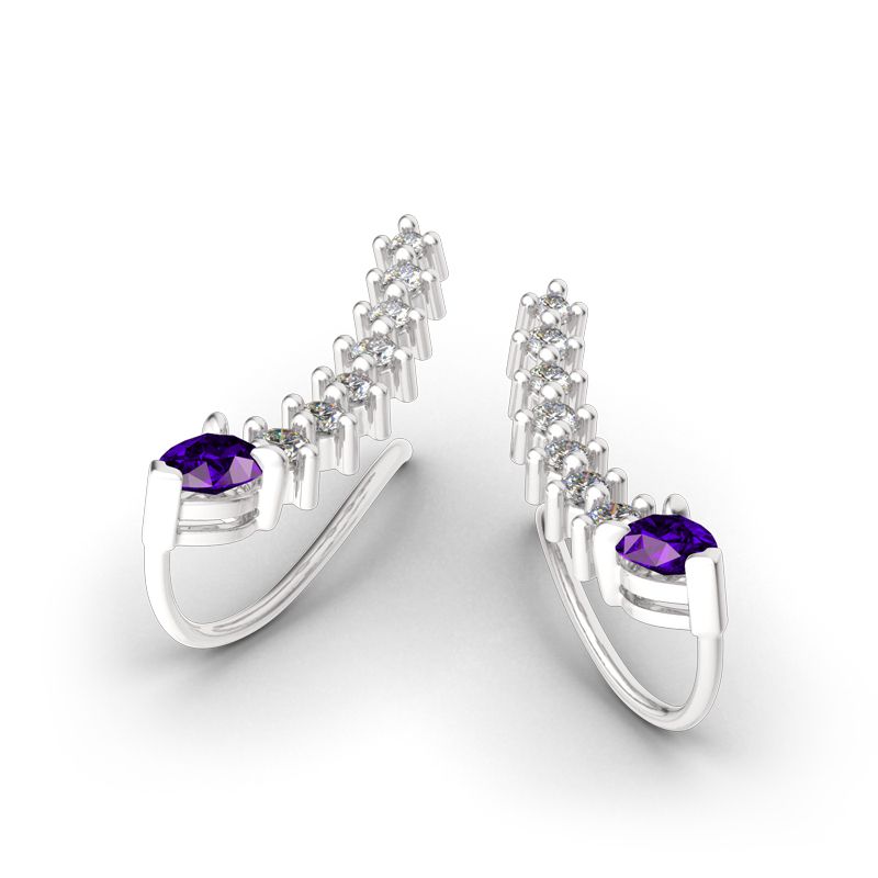 Royal Amethyst Climber Earrings-JE-Juri Elle