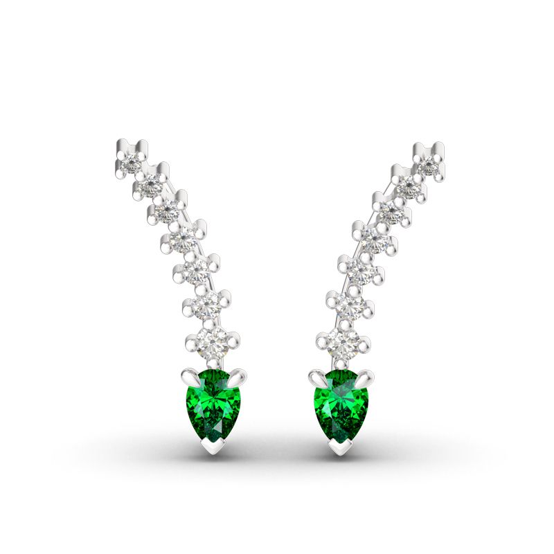 Royal Emerald Green Climber Earrings-JE-Juri Elle