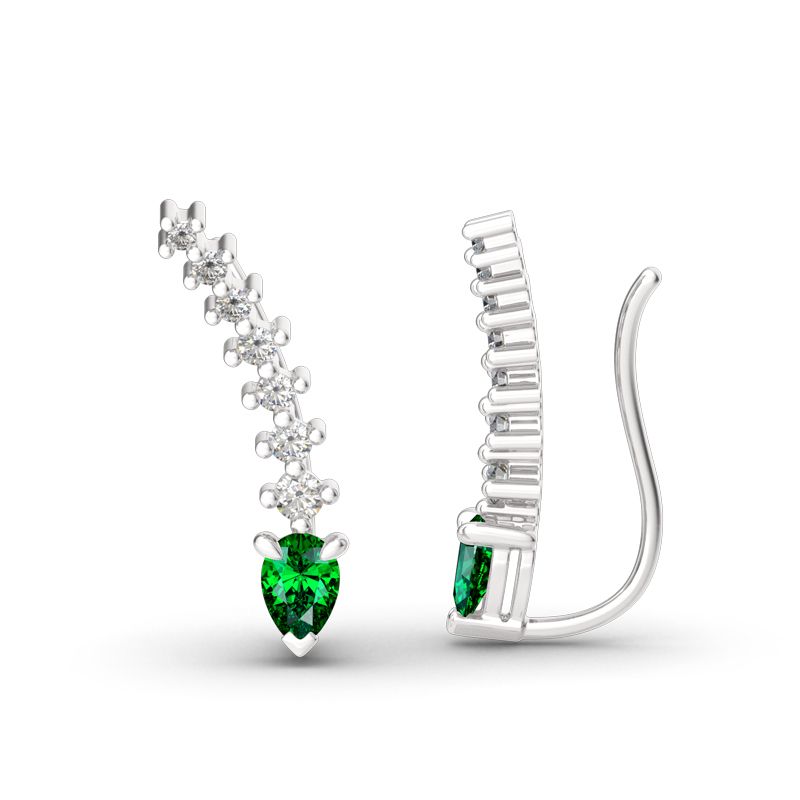 Royal Emerald Green Climber Earrings-JE-Juri Elle