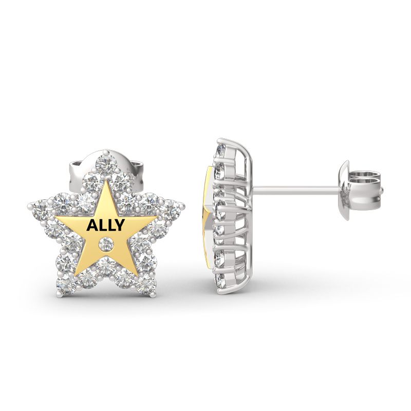 "A Star Is Born" Sterling Silver Engraved Earrings-JE-Juri Elle