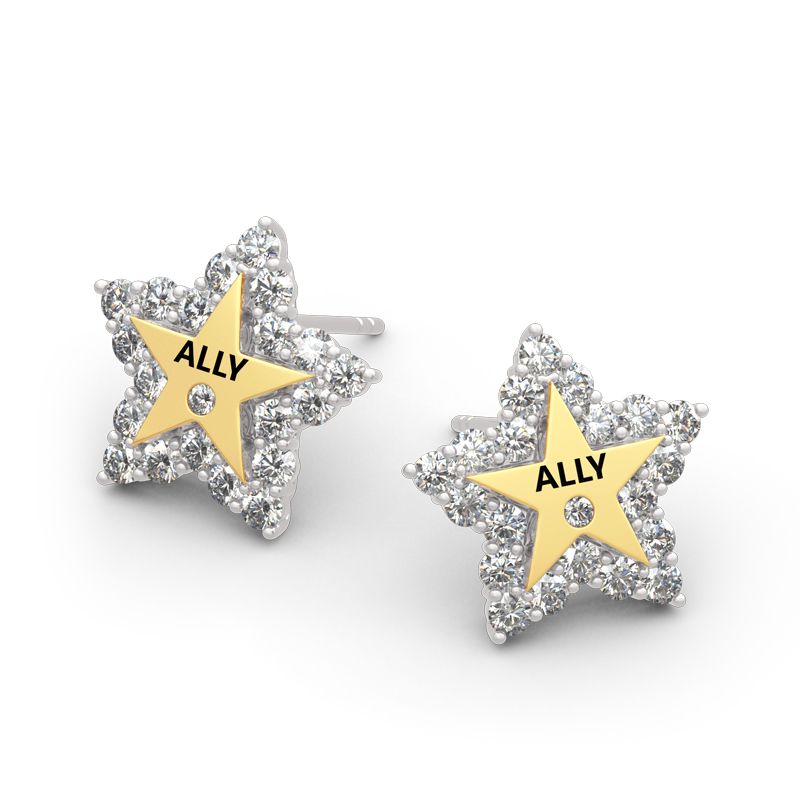 "A Star Is Born" Sterling Silver Engraved Earrings-JE-Juri Elle